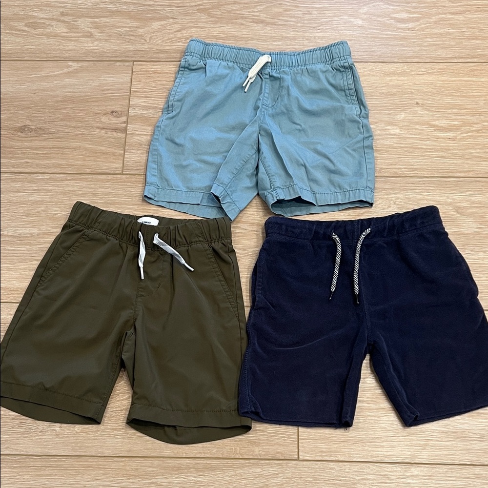 Boys shorts lot, size 5, Old Navy Kids Pull-On Shorts: Blue, Olive & Navy